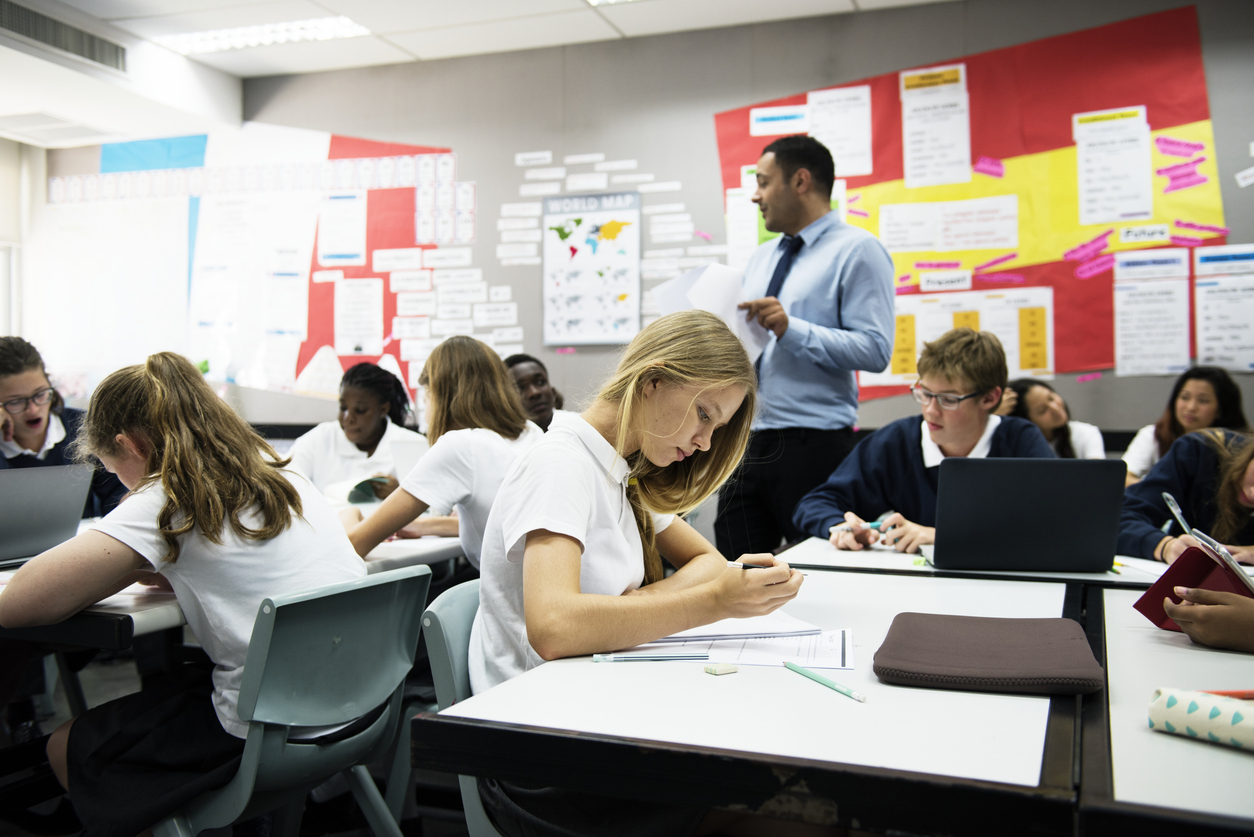 Secondary students learning in the classroom