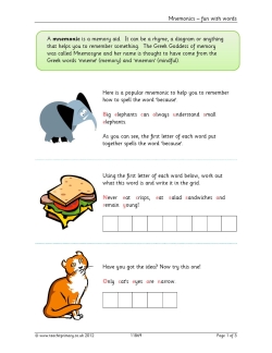 Mnemonics - fun with words