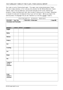 Cricklepit school report Cricklepit school report