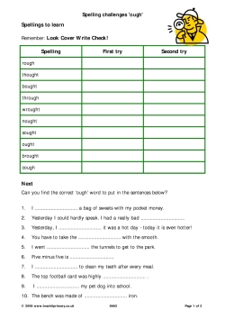Spelling challenges 'ough'